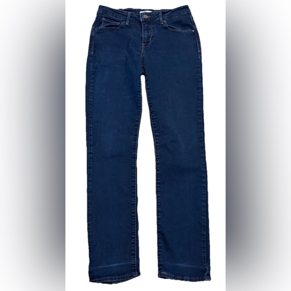 Levis Classic Mid Rise Skinny Jeans Dark Wash Stretch Denim 29